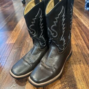 Kids Black and Brown Western Boots